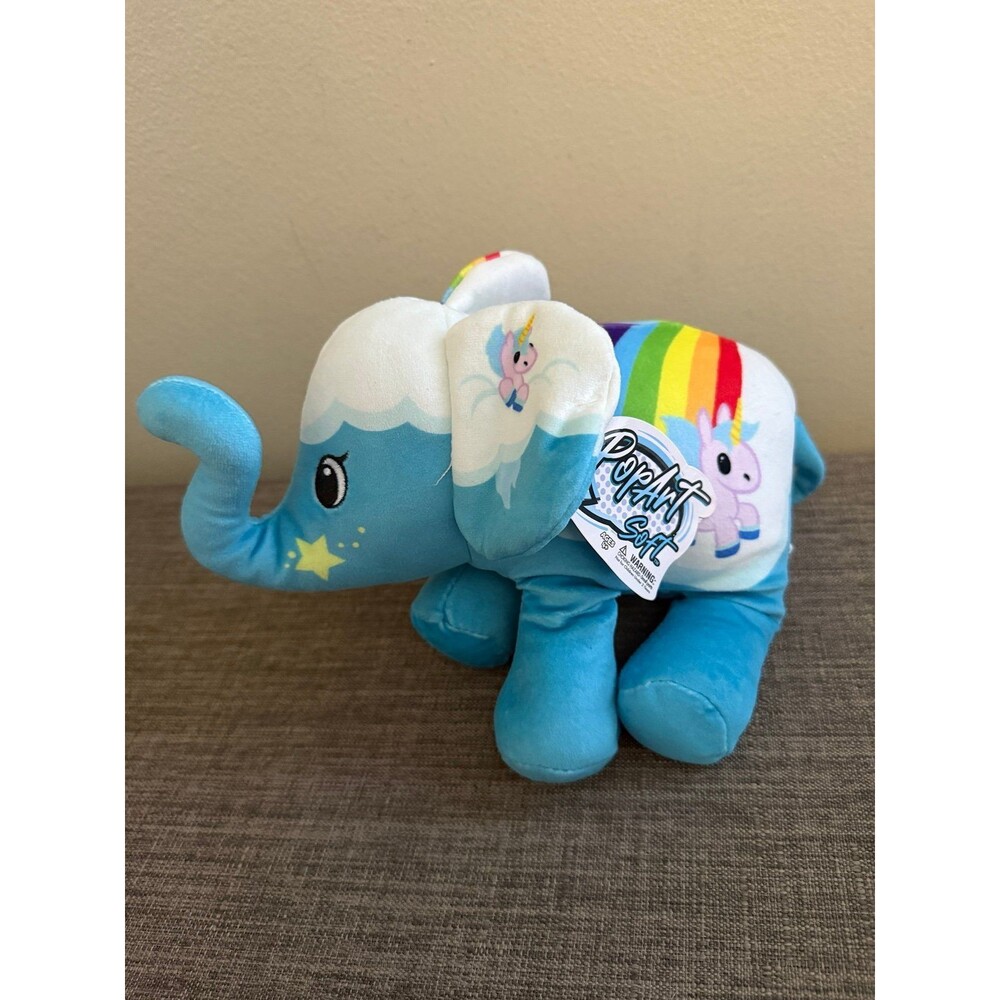 NWT Pop Art Rainbow/Unicorn Soft Plush Elephant